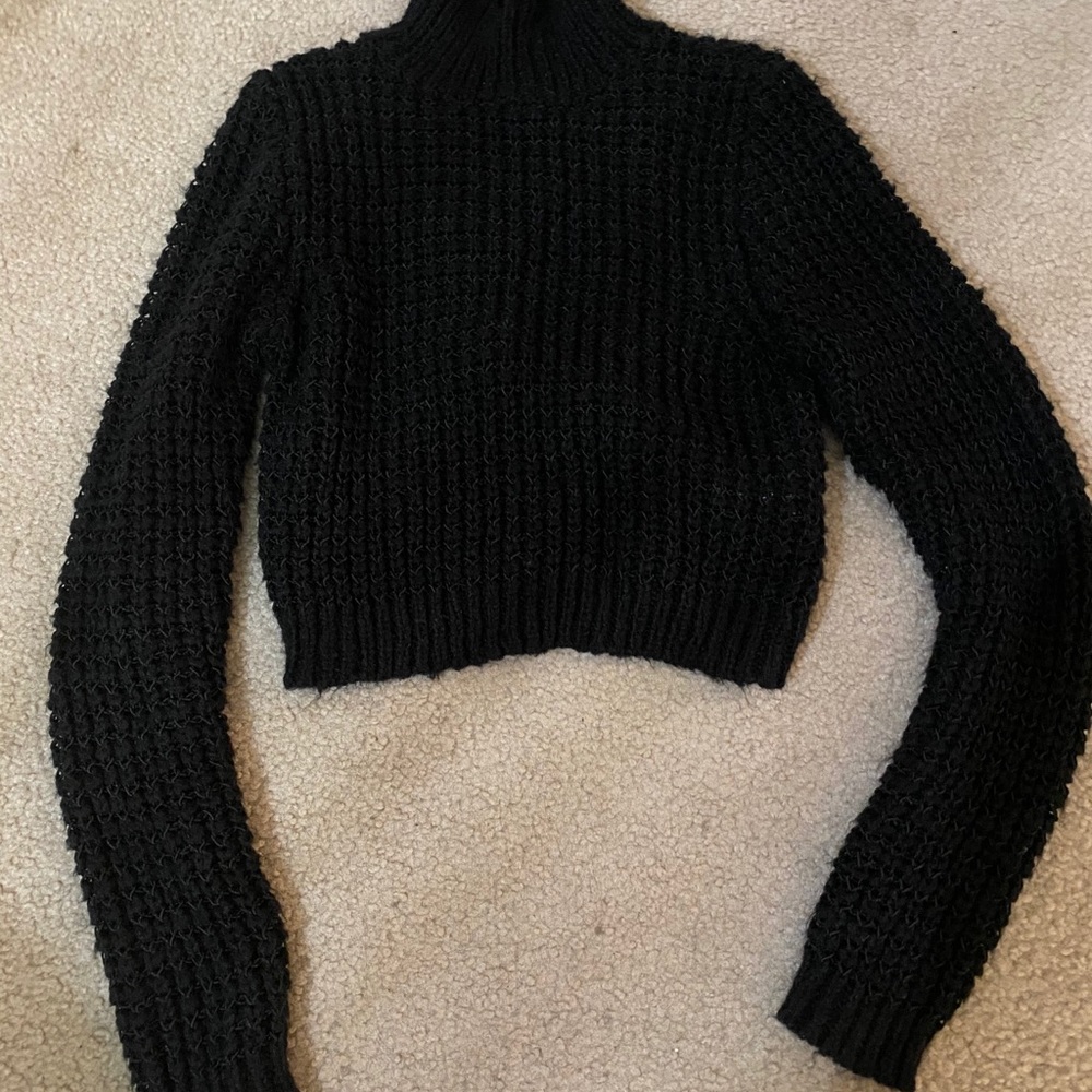 Cropped black turtleneck Sweater